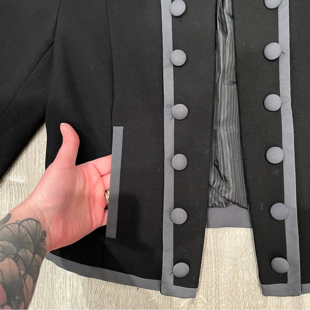 Black & Grey Military Style Blazer - Picture 7 of 10